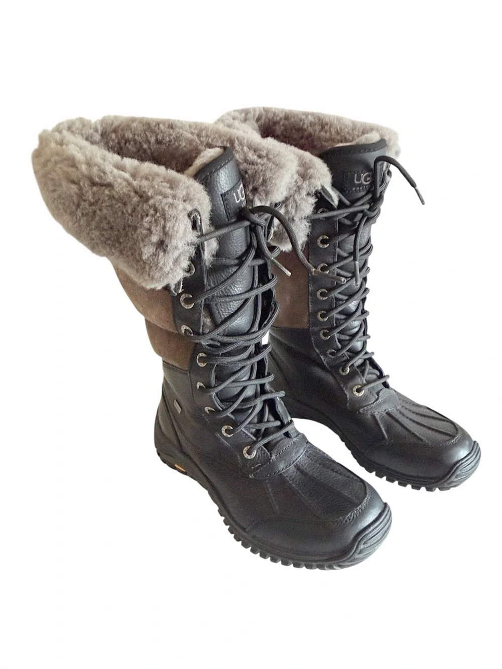 UGG Womens Adirondack Winter Sheepskin Combat Lace-up Tall Boots size 8